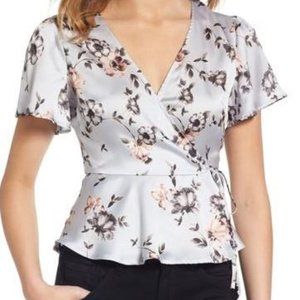 ASTR the Label floral wrap top - S